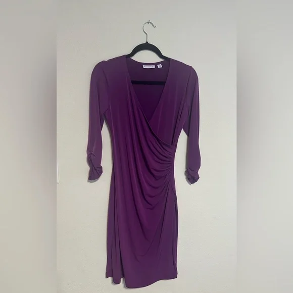Susan Graver Deep Purple Long Sleeve Dress - Picture 3 of 9